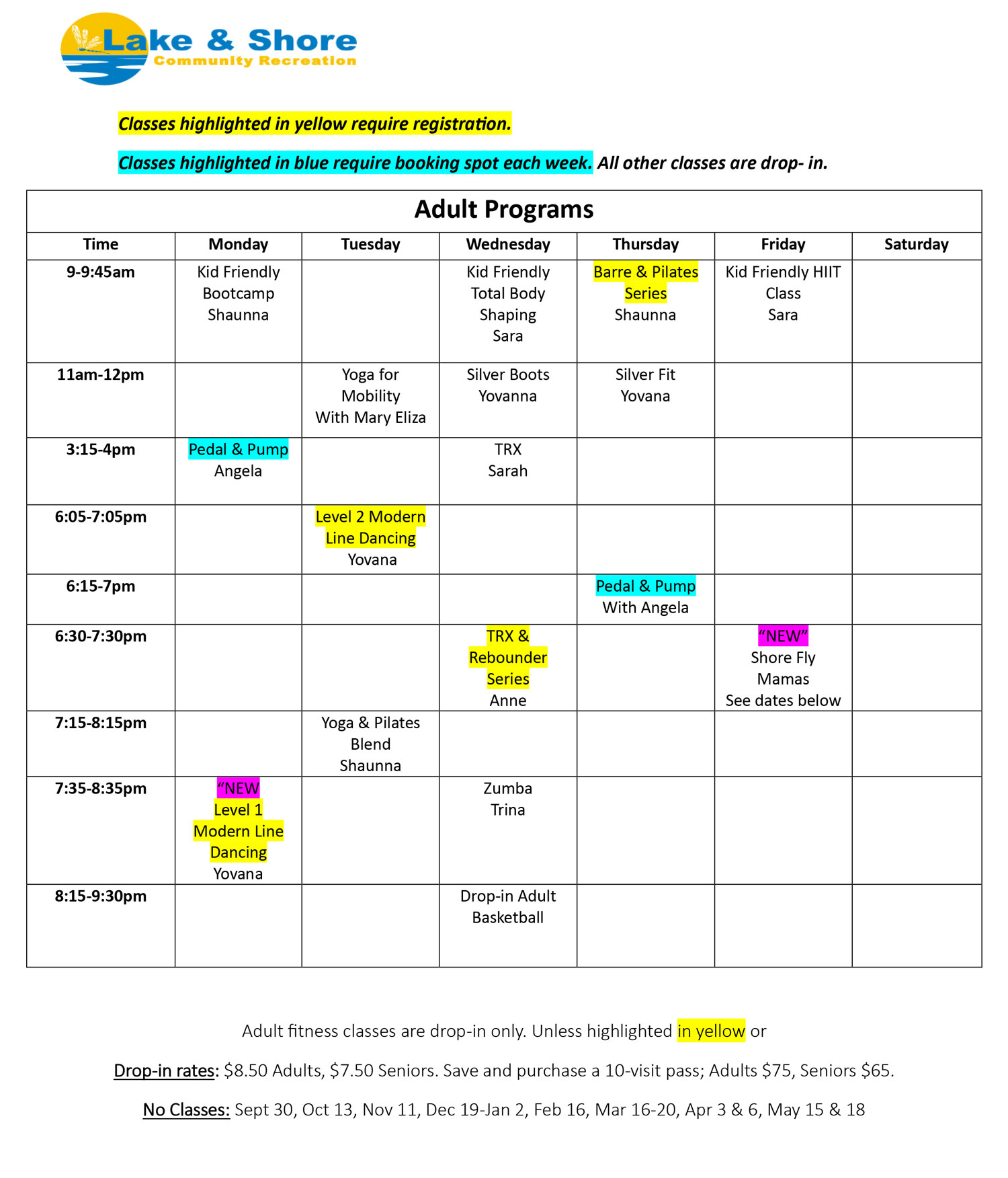 ScheduleAdult25 Image of programming schedule