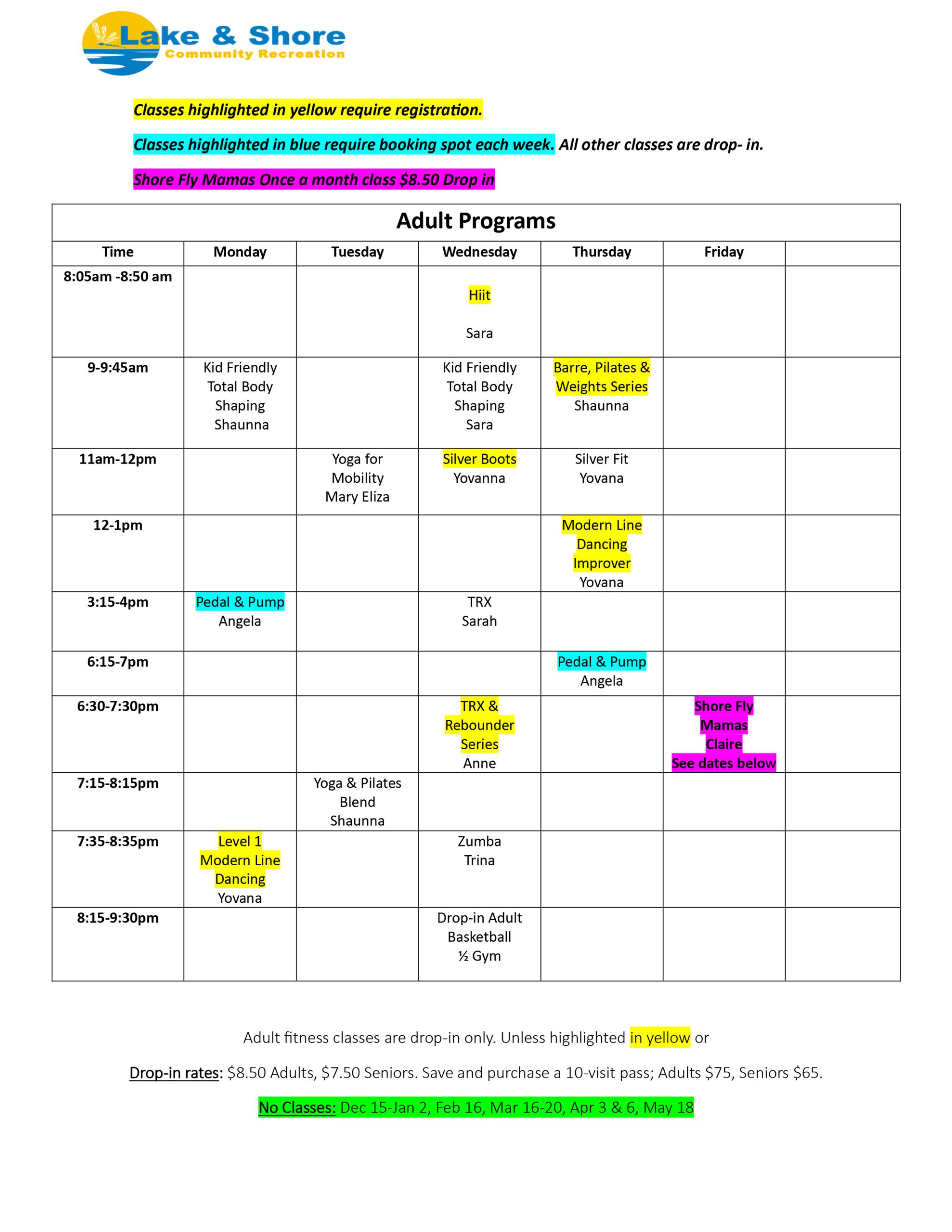 Adult programs 2025-26