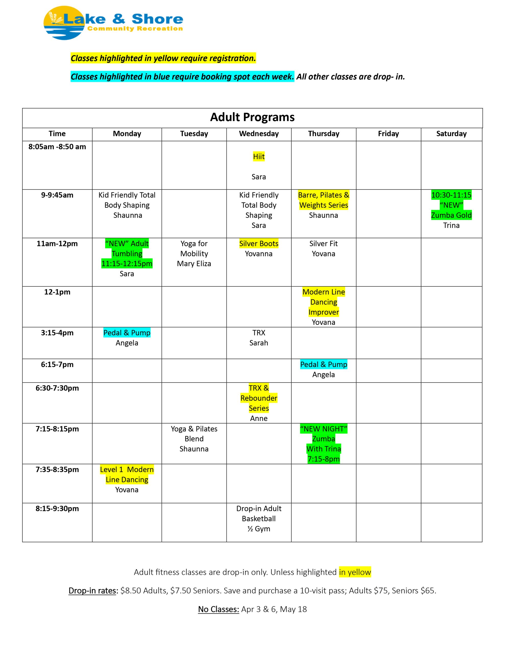 Adult programs 2025-26